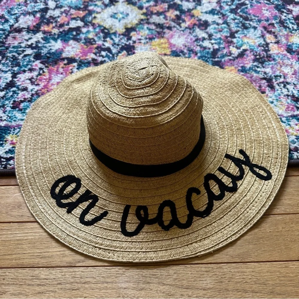 Floppy Straw Beach Hat On Vacay
